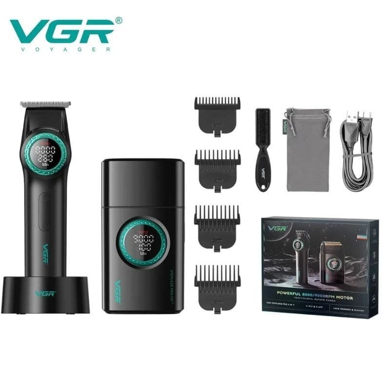 ست ماشین اصلاح موی سر و صورت وی جی آر مدل V-977 و V-377