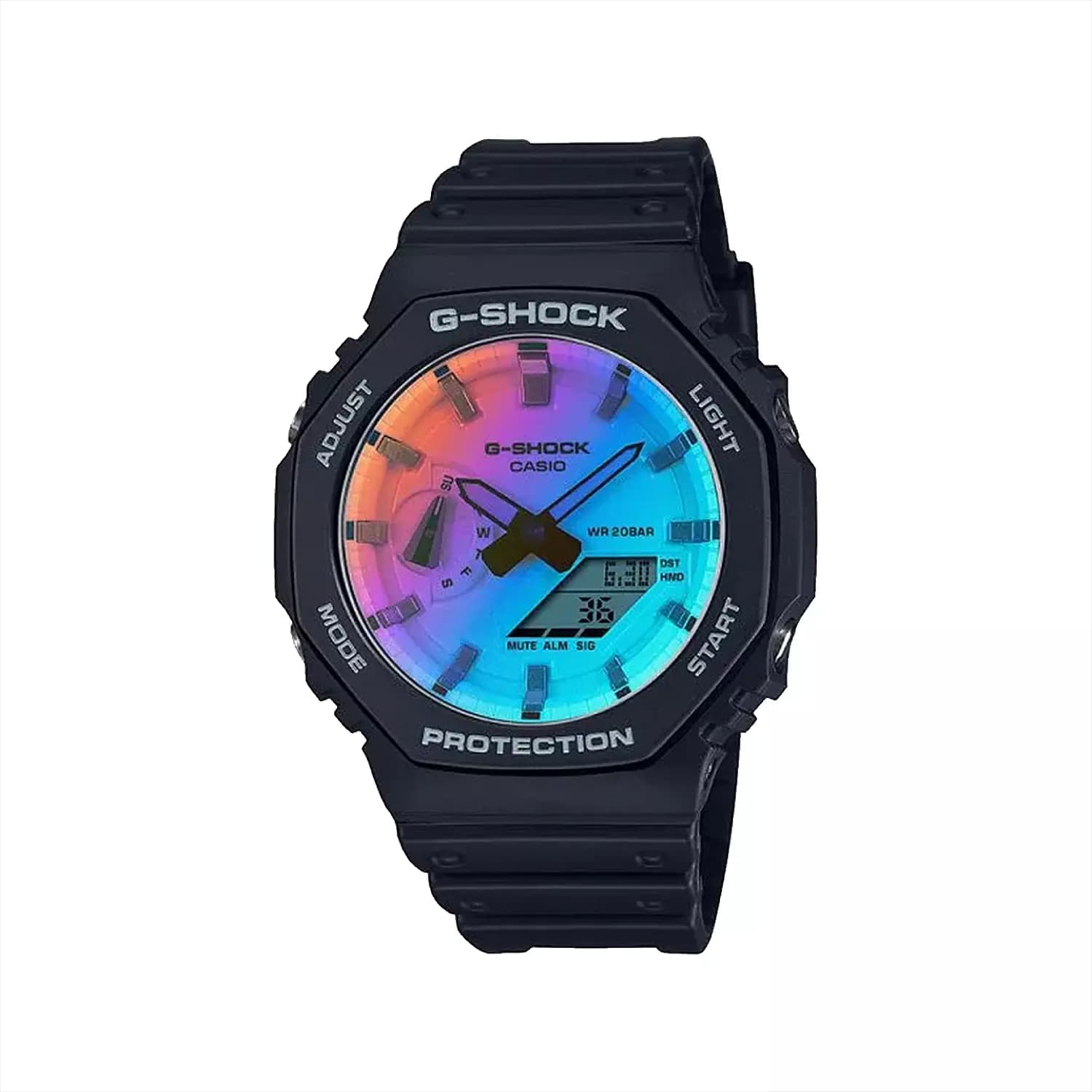 ساعت جی شاک کاسیو مردانه دو زمانه صفحه رنگی GA-2100SR-1A — تصویر ۲
