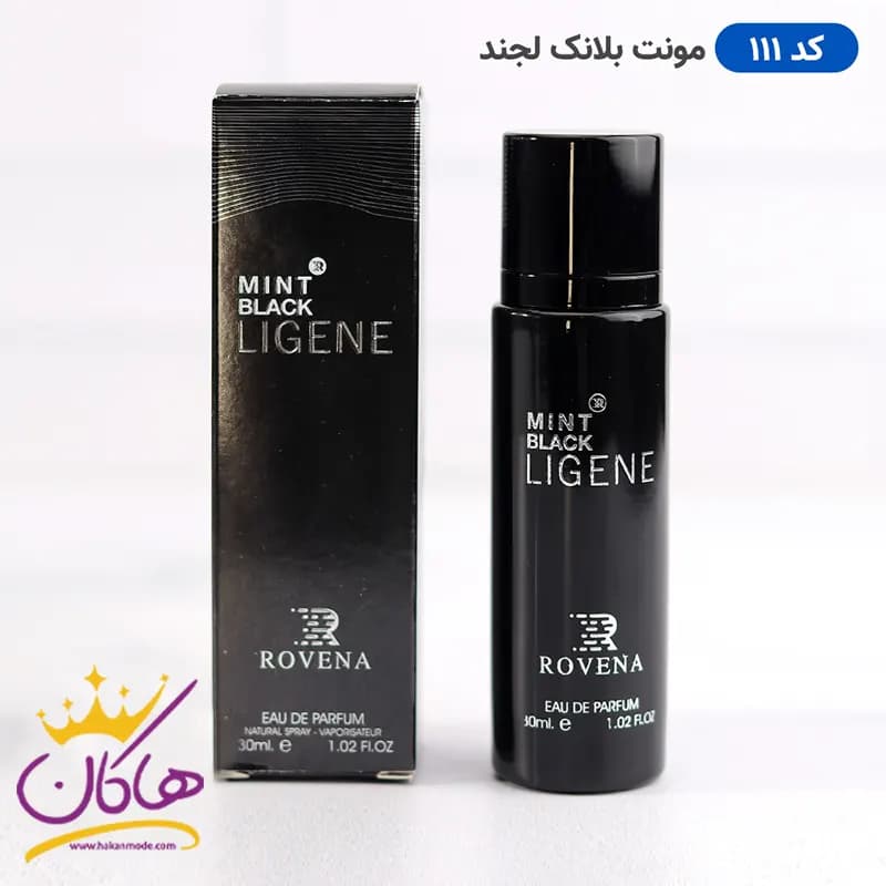 ادکلن مونت بلانک مشکی 30 میل روونا مینت بلک لجن | Rovena Mint Black Ligene — تصویر ۵