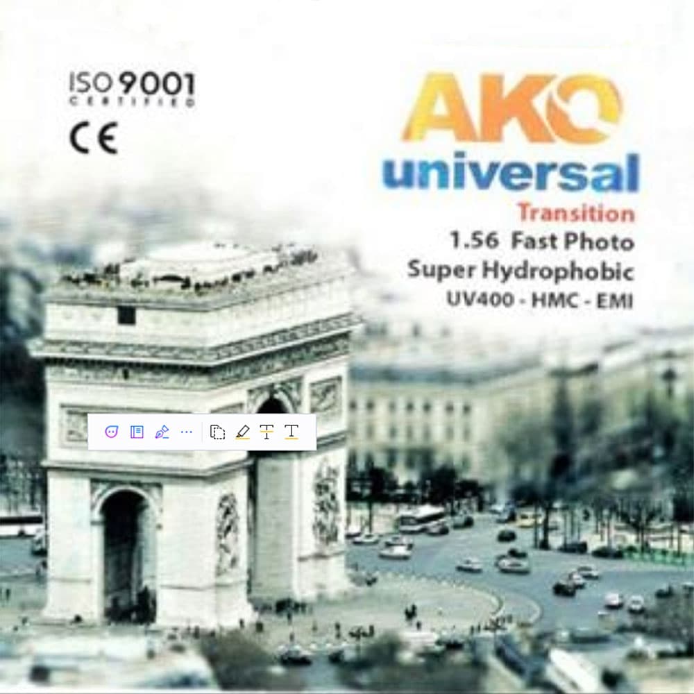 عدسی ترانزیشن آکو یونیورسال AKO Universal 1.56 Fast Photo