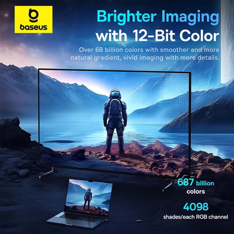 کابل تبدیل USB-C به DisplayPort بیسوس مدلBASEUS BS-OH176 — تصویر ۷