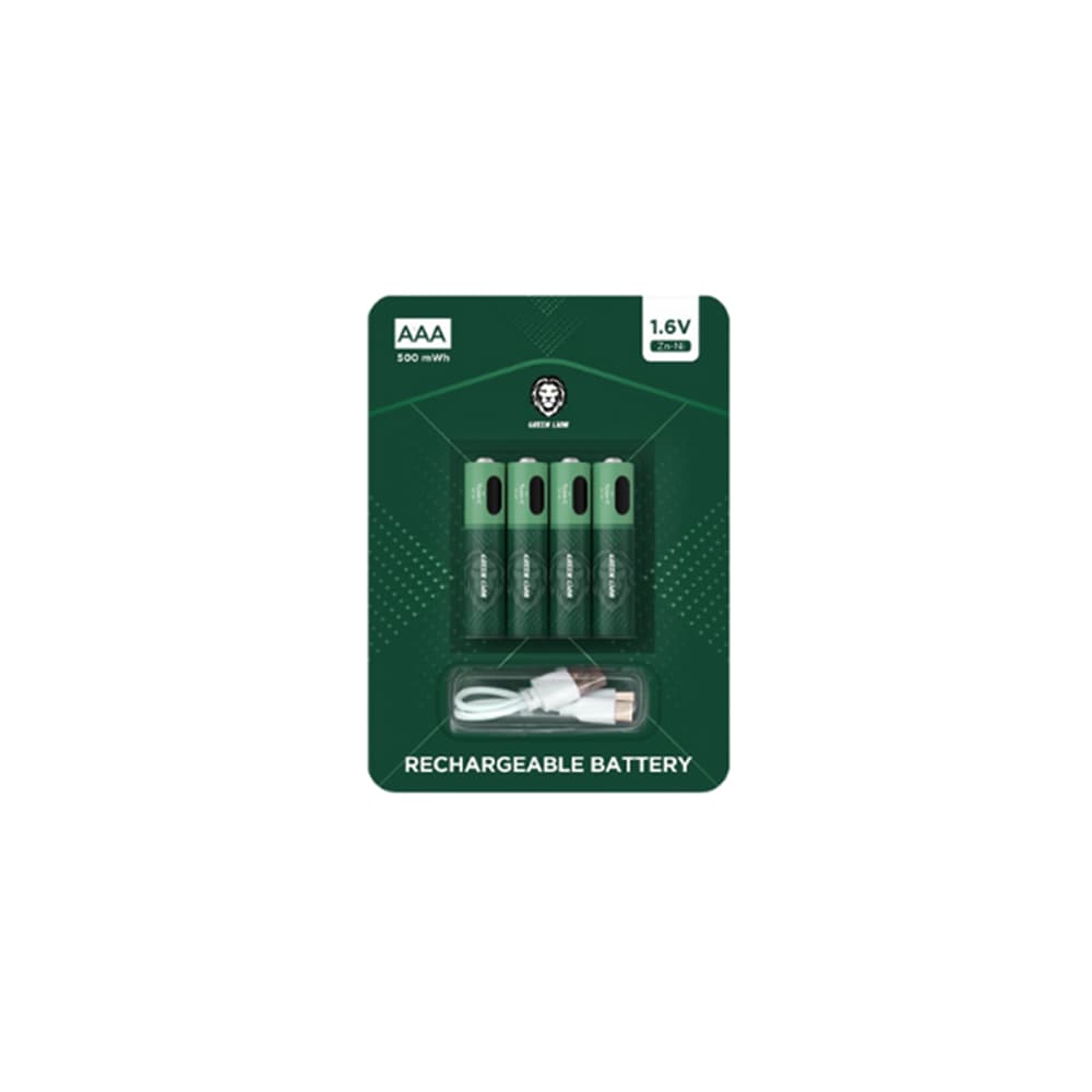 باتری قابل شارژ گرین لاین نیمه قلمی مدل Green Lion GNRGBAAA Rechargeable Battery AAA 1.6V Alkaline Battery