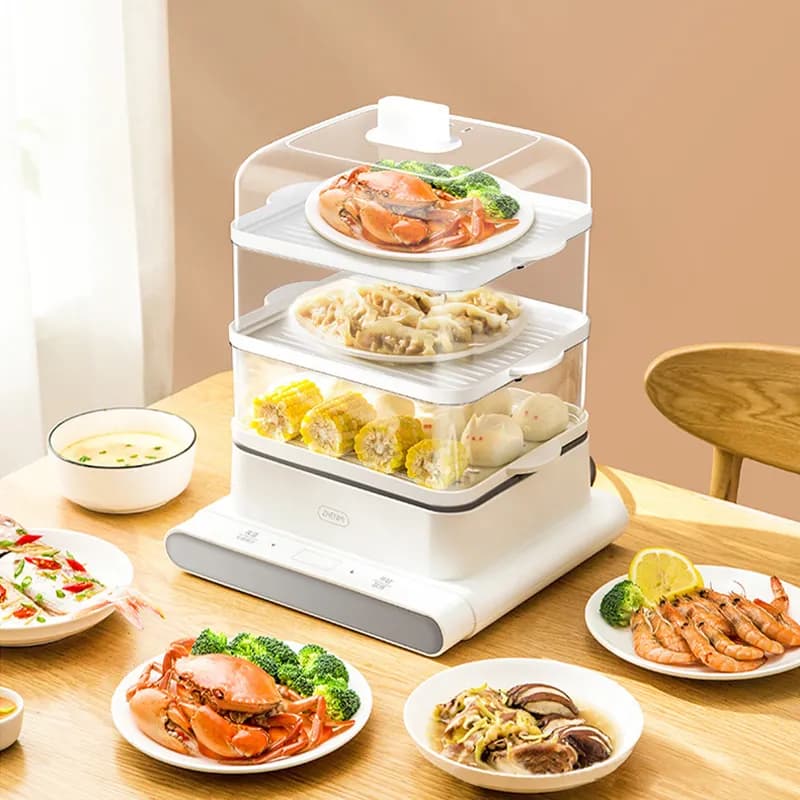 بخارپز شیائومی مدل Xiaomi Zhenmi Three Layer Steamer ZMZG-02 ظرفیت 12 لیتری — تصویر ۶