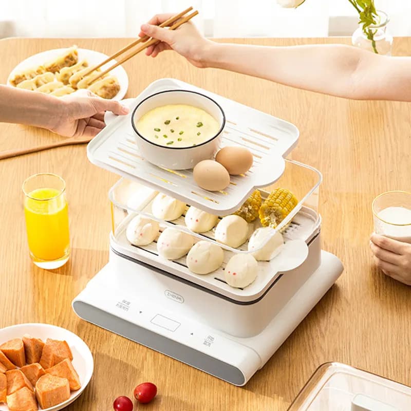بخارپز شیائومی مدل Xiaomi Zhenmi Three Layer Steamer ZMZG-02 ظرفیت 12 لیتری — تصویر ۸