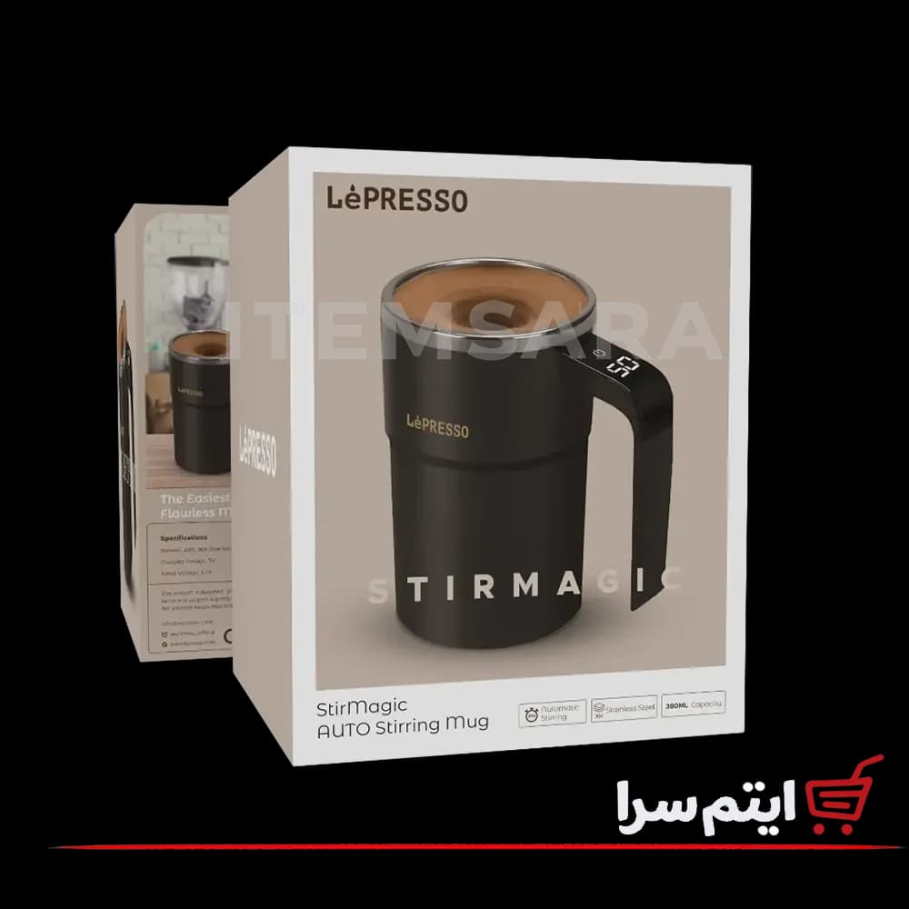 ماگ همزن دار لپرسو LPCFFM0018 با نمایشگر دما ظرفیت 380 میلی لیتر — تصویر ۹