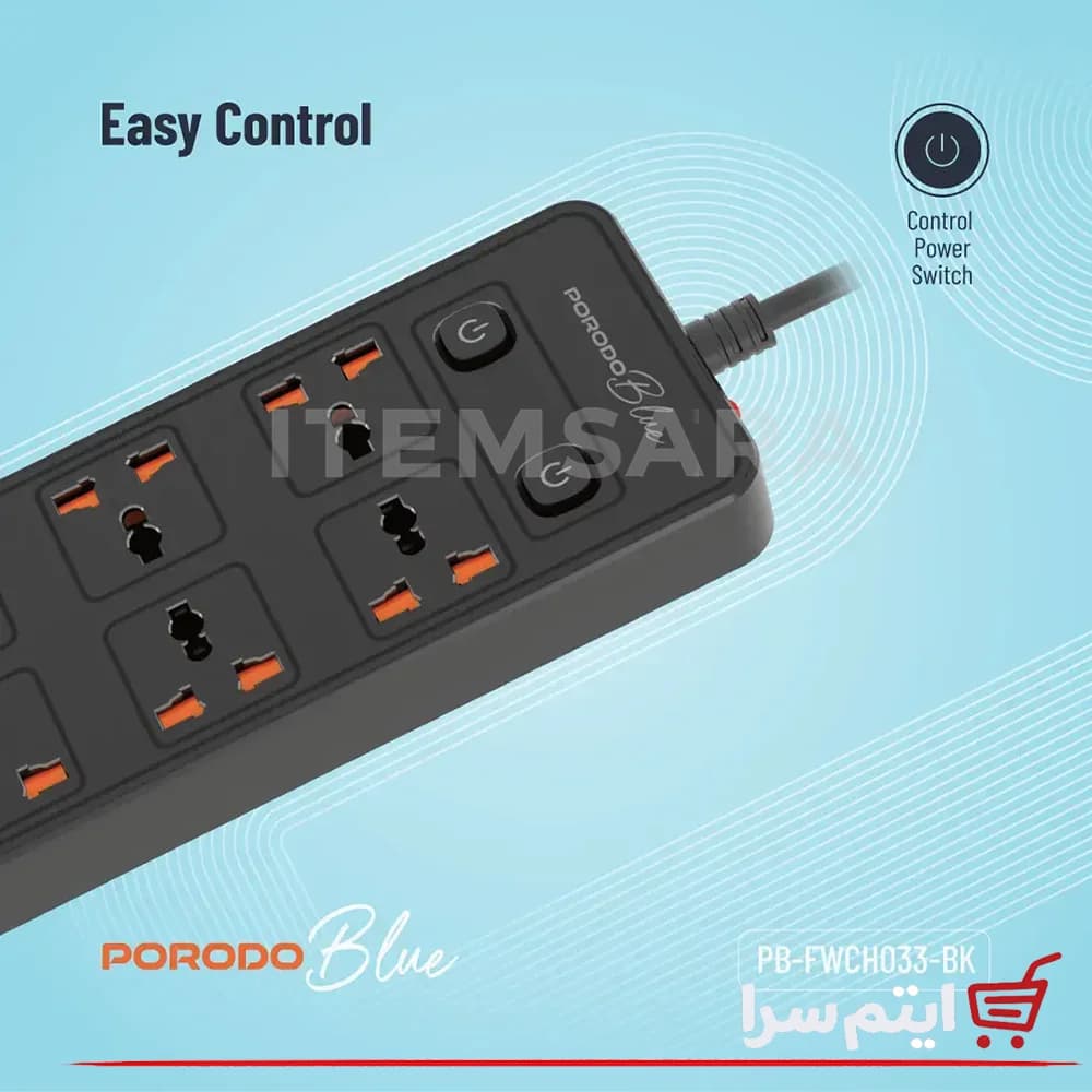 چندراهی برق پرودو مدل FWCH033 ظرفیت ۶ خروجی با کابل ۳ متری — تصویر ۷