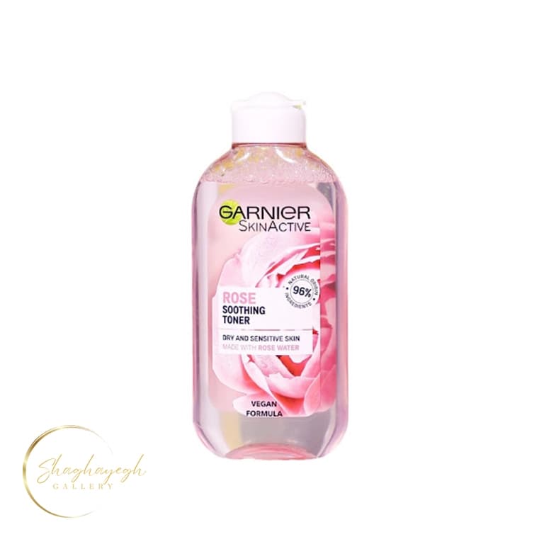 تونر آرامبخش گل رز گارنیر مناسب پوست خشک و حساس 200 میل Garnier SkinActive Rose Soothing Toner for Dry and Sensitive Skin 200ml — تصویر ۳