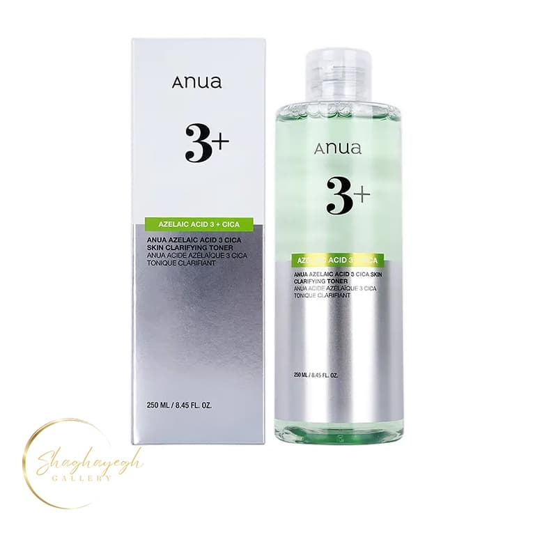 تونر شفافکننده و متعادلکننده آزلائیک اسید ۳ درصد و سیکا انوا 250 میل Anua Azelaic Acid 3 Cica Skin Clarifying Toner 250ml