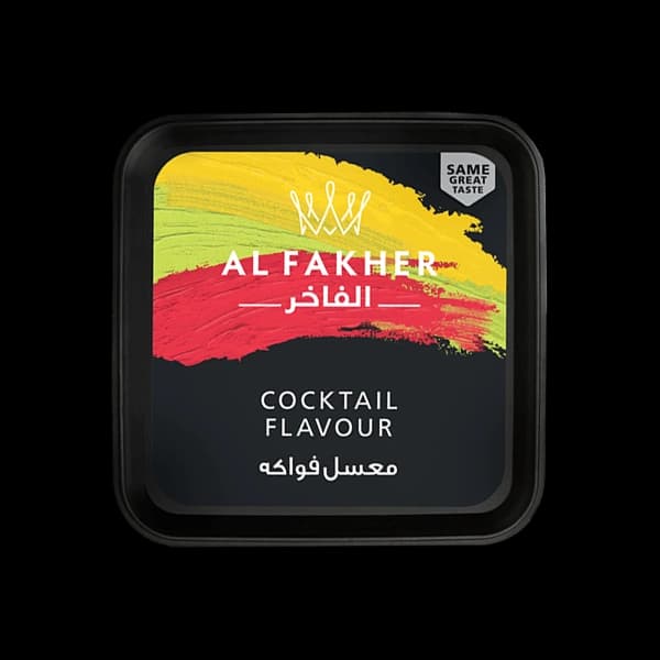 سطل تنباکو قلیان الفاخر چند میوه مشکی Alfakher cocktail hookah tobacco — تصویر ۲