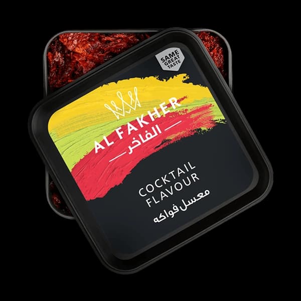 سطل تنباکو قلیان الفاخر چند میوه مشکی Alfakher cocktail hookah tobacco — تصویر ۳