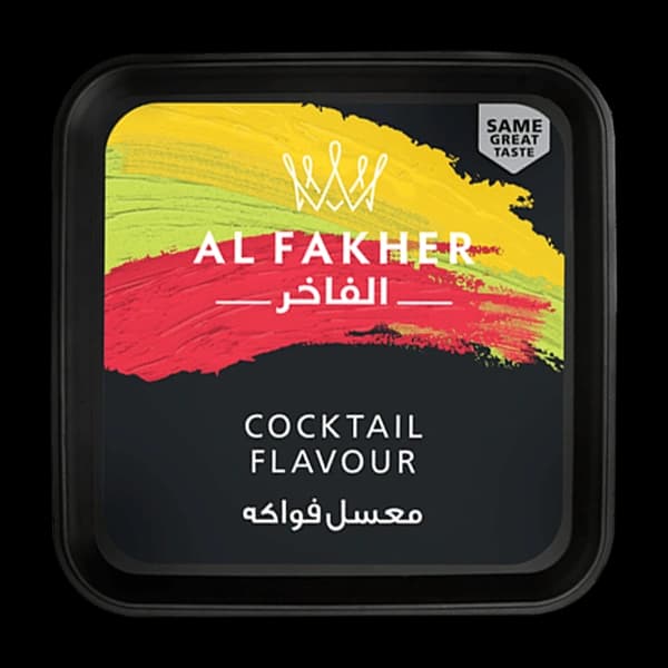 سطل تنباکو قلیان الفاخر چند میوه مشکی Alfakher cocktail hookah tobacco — تصویر ۴