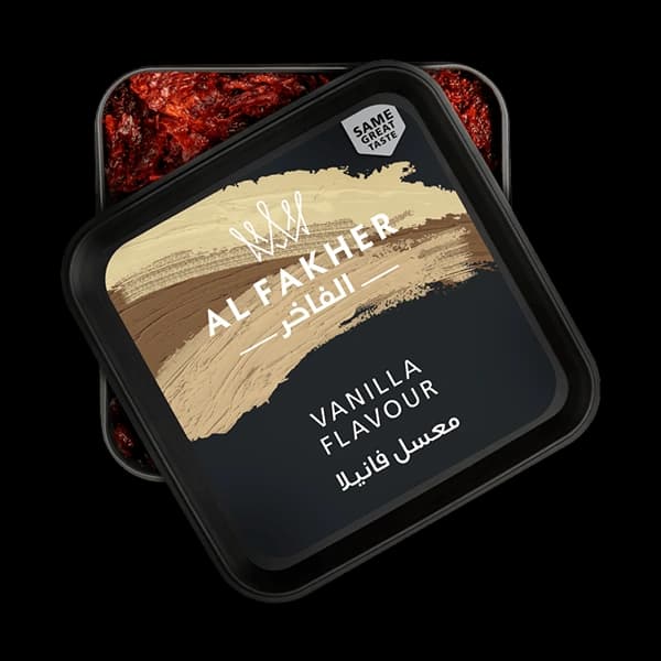 سطل تنباکو قلیان الفاخر وانیل مشکی Alfakher vanilla hookah tobacco — تصویر ۷