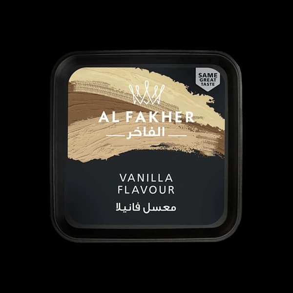 سطل تنباکو قلیان الفاخر وانیل مشکی Alfakher vanilla hookah tobacco