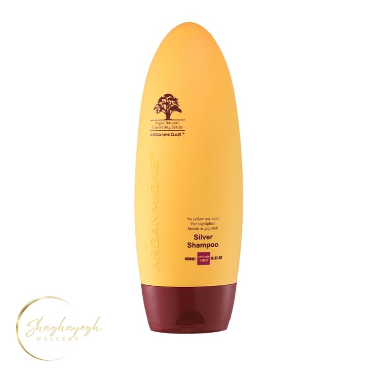 شامپو ضد زردی مو حاوی روغن آرگان آرگان میداس ۴۵۰ میلیلیتر Arganmidas Silver Shampoo No Yellow 450ml