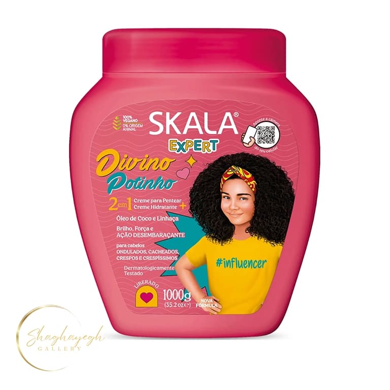 کرم مو دوکاره آبرسان و حالت‌دهنده کودک اسکالا مدل دیوینو پوتینهو ۱۰۰۰ گرم Skala Expert Divino Potinho Kids 2 in 1 Treatment and Combing Cream 1000g