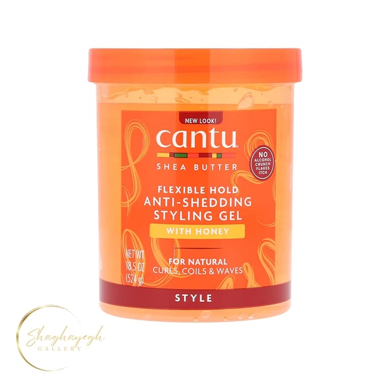 ژل حالت دهنده و ضد ریزش مو کنتو حاوی عسل و شی باتر ۵۲۴ گرم Cantu Shea Butter Flexible Hold Anti Shedding Styling Gel With Honey 524 g — تصویر ۳