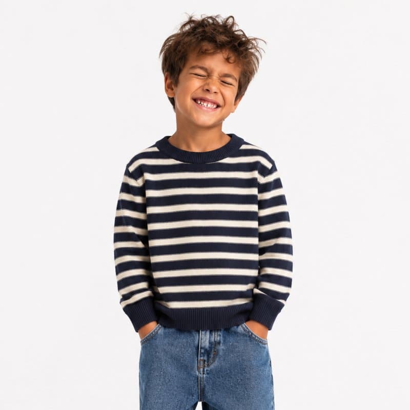پلیور بچه گانه بافت پسرانه راه راه برند H&M