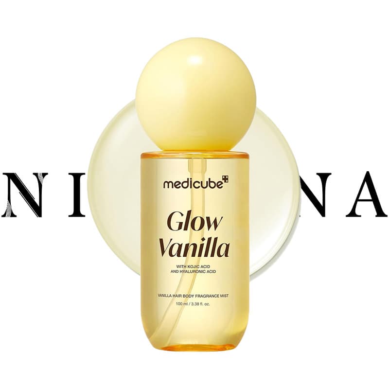 میست خوشبو کننده مو و بدن مدی کیوب با رایحه وانیل MEDICUBE GLOW VANILA HAIR& BODY FROGRANCE MIST — تصویر ۲