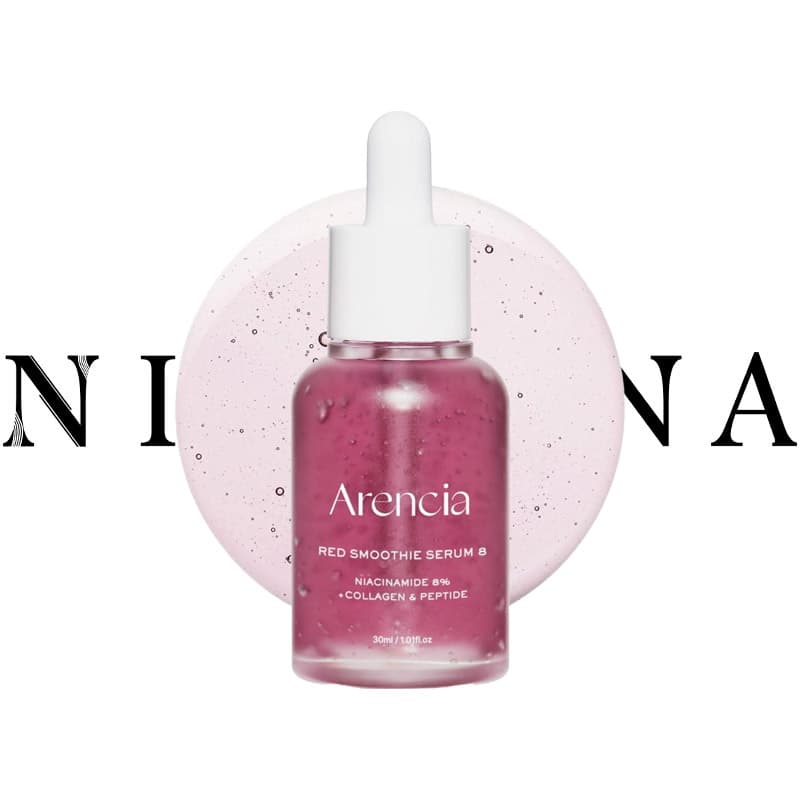 سرم کلاژن و نیاسینامید 8 درصد اسموتی قرمز ارنسیا ARENCIA FRESH RED SMOOTHIE SERUM 8