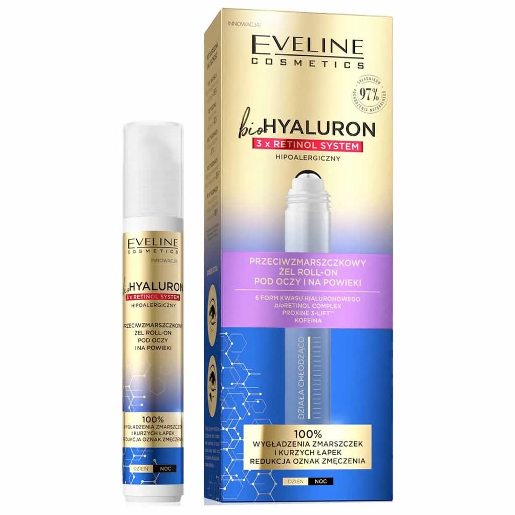 ژل آبرسان دور چشم بیوهیالورون رولی اولاین 15میل Eveline Biohyaluron Roll-On Eye Hydrating Gel 15ml — تصویر ۷