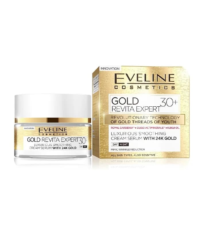کرم روز و شب لیفتینگ گلد و ضد چروک اولاین 50میل Eveline Gold Lifting and Anti-Wrinkle Day and Night Cream 50ml — تصویر ۵