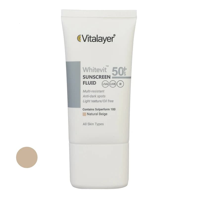 فلوئید ضد آفتاب وایت ویت ویتالیر (نچرال بژ) 50میل Vitalayer Whitevit Sunscreen Fluid (Natural Beige) 50ml — تصویر ۹
