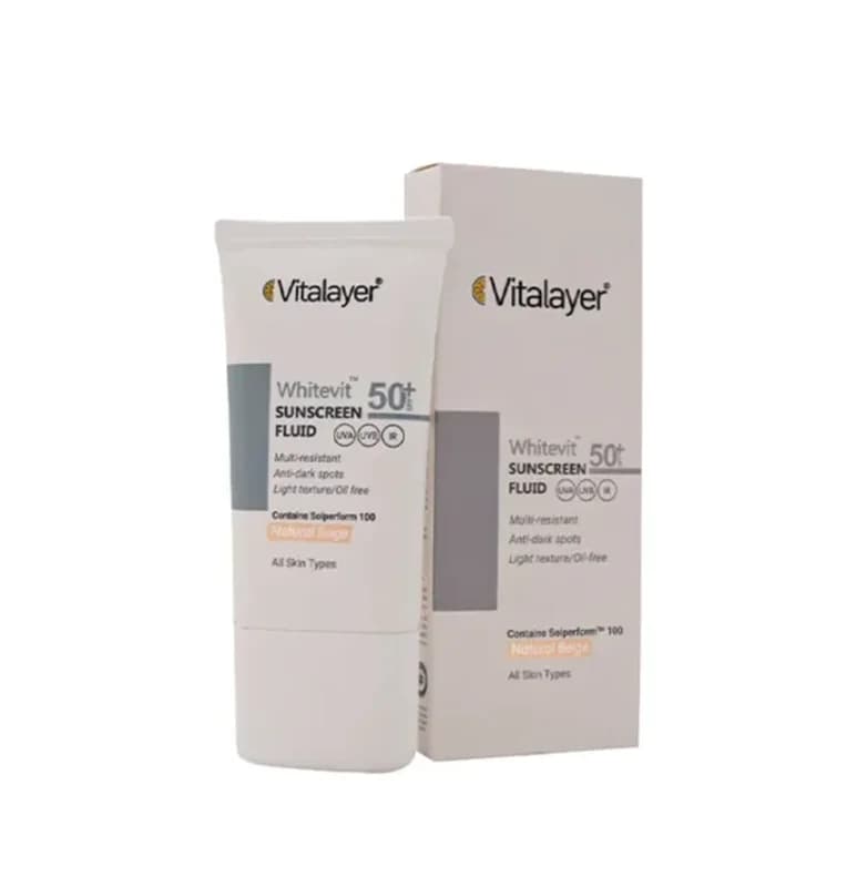 فلوئید ضد آفتاب وایت ویت ویتالیر (نچرال بژ) 50میل Vitalayer Whitevit Sunscreen Fluid (Natural Beige) 50ml — تصویر ۱۰