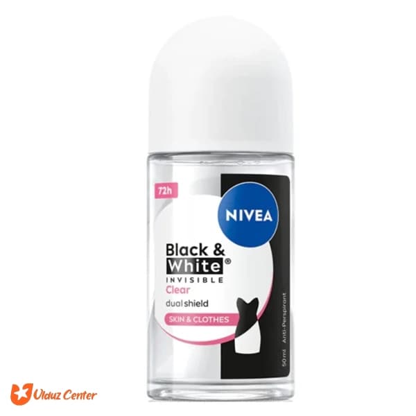 رول ضد تعریق زنانه نیوا مدل Black – White Clear 72h حجم 50 میل