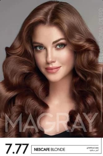 کیت رنگ موی MAGRAY رنگ بلوند نسکافه ای کد 7.77