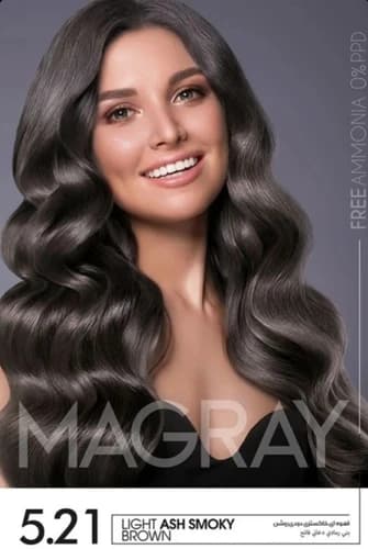 کیت رنگ موی MAGRAY رنگ قهوه ای دودی روشن کد 5.21