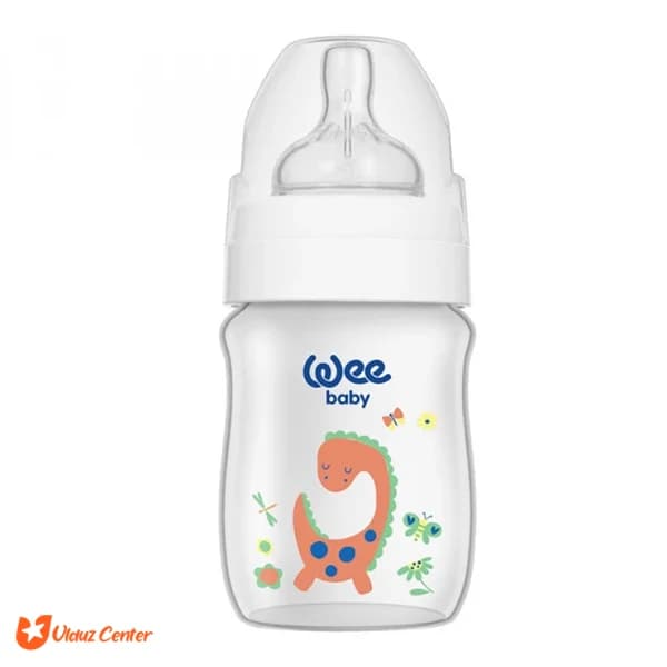 شیشه شیرخوری دهانه عریض سفید کلاسیک کودک وی بیبی حجم 150 میل مناسب 0 تا 6 ماه کد 135 — تصویر ۳
