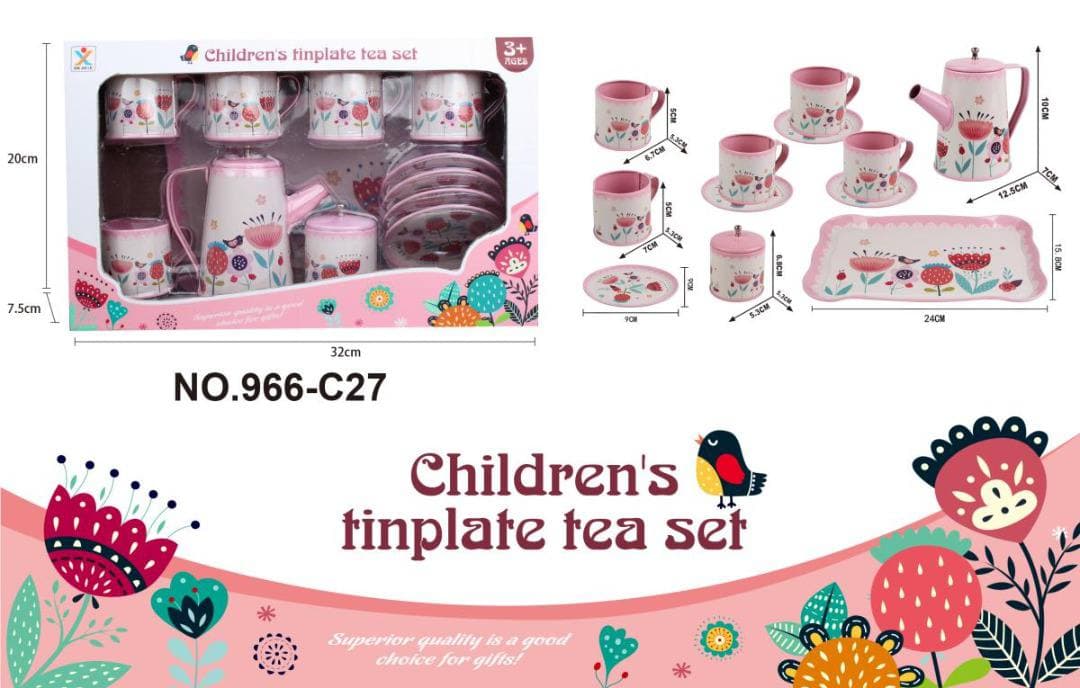 سرویس چایخوری اسباب بازی Tinplate Tea کد 966-C27