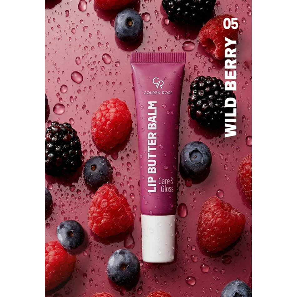 بالم لب کره‌ای گلدن رز شماره 05 WILD BERRY رنگ توت وحشی حجم 13.5 میلی‌لیتر — تصویر ۹
