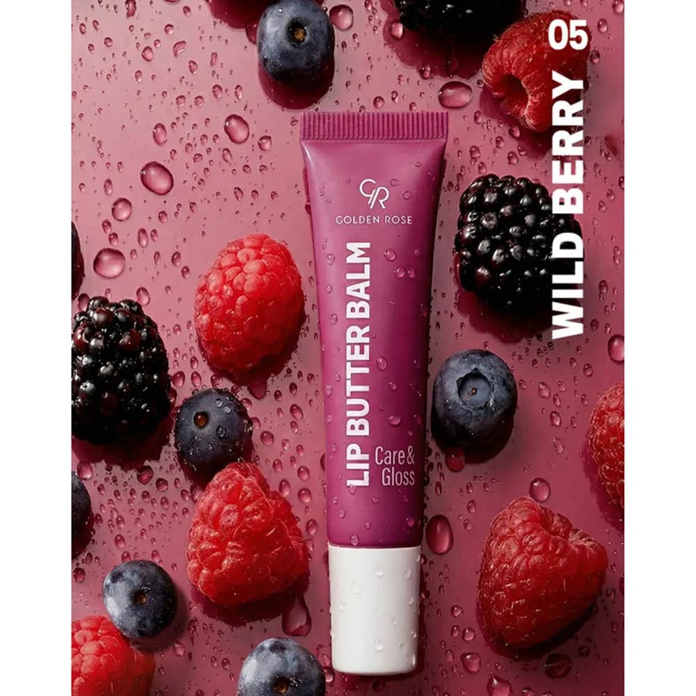 بالم لب کره‌ای گلدن رز شماره 05 WILD BERRY رنگ توت وحشی حجم 13.5 میلی‌لیتر — تصویر ۳