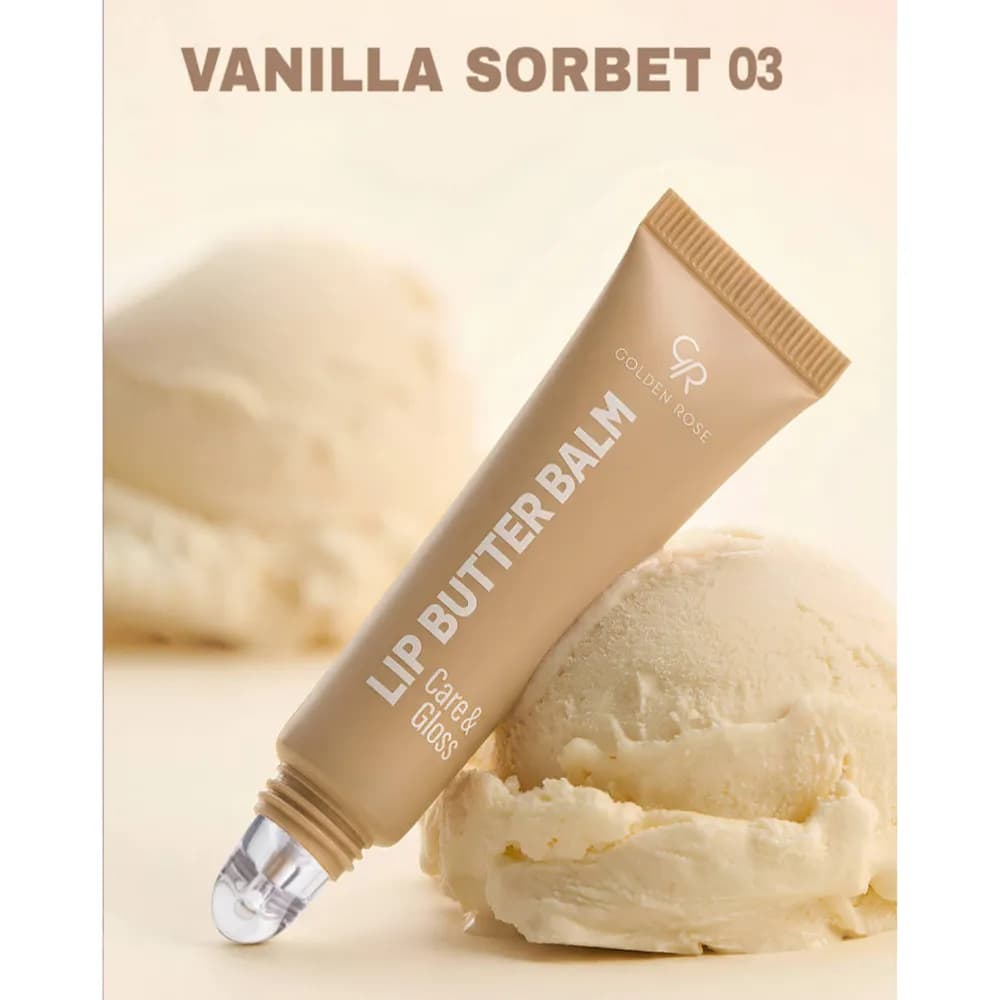 بالم لب کرهای گلدن رز شماره 03 VANILLA SORBET رنگ بستنی وانیلی حجم 13.5 میلیلیتر — تصویر ۳