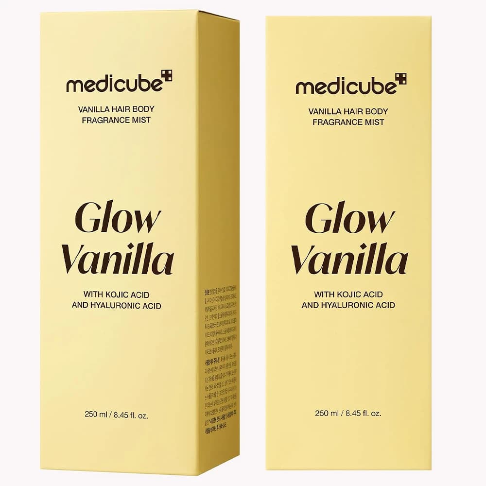 میست خوشبوکننده مو و بدن مدی کیوب مدل GLOW VANILLA رایحه وانیل حاوی کوجیک اسید و هیالورونیک اسید حجم 250 میلی‌لیتر — تصویر ۹