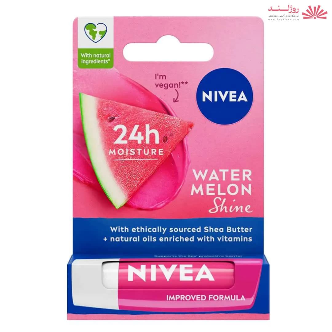 بالم لب مرطوب‌کننده نیوا مدل WATERMELON SHINE وزن 4.8 گرم — تصویر ۳