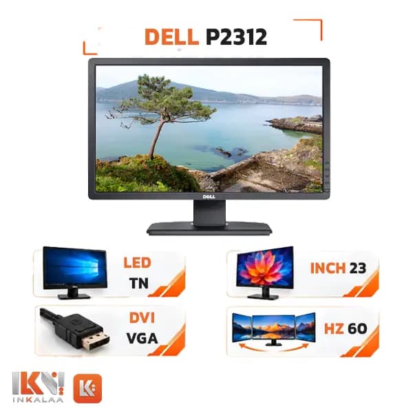 مانیتور 23 اینچ دل مدل P2312 LED Full HD استوک — تصویر ۶