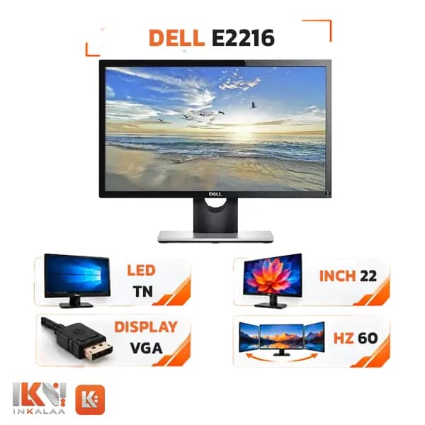 مانیتور 22 اینچ دل مدل E2216 LED Full HD استوک — تصویر ۶