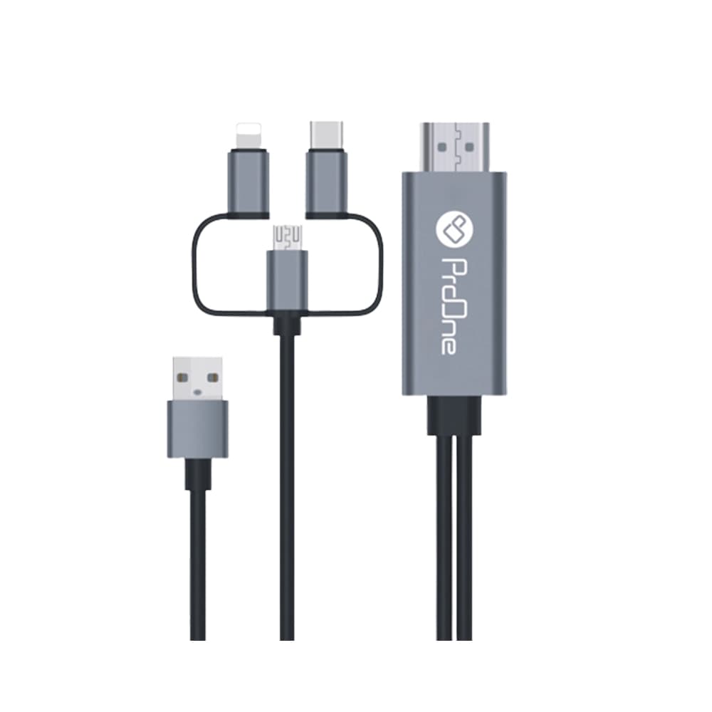 کابل تبدیل HDMI به microUSB / لایتنینگ پرووان مدل PCH70