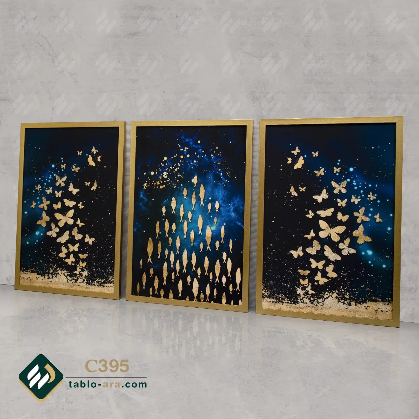 مجموعه تابلو دکوراتیو سه عددی کد C395 — تصویر ۳
