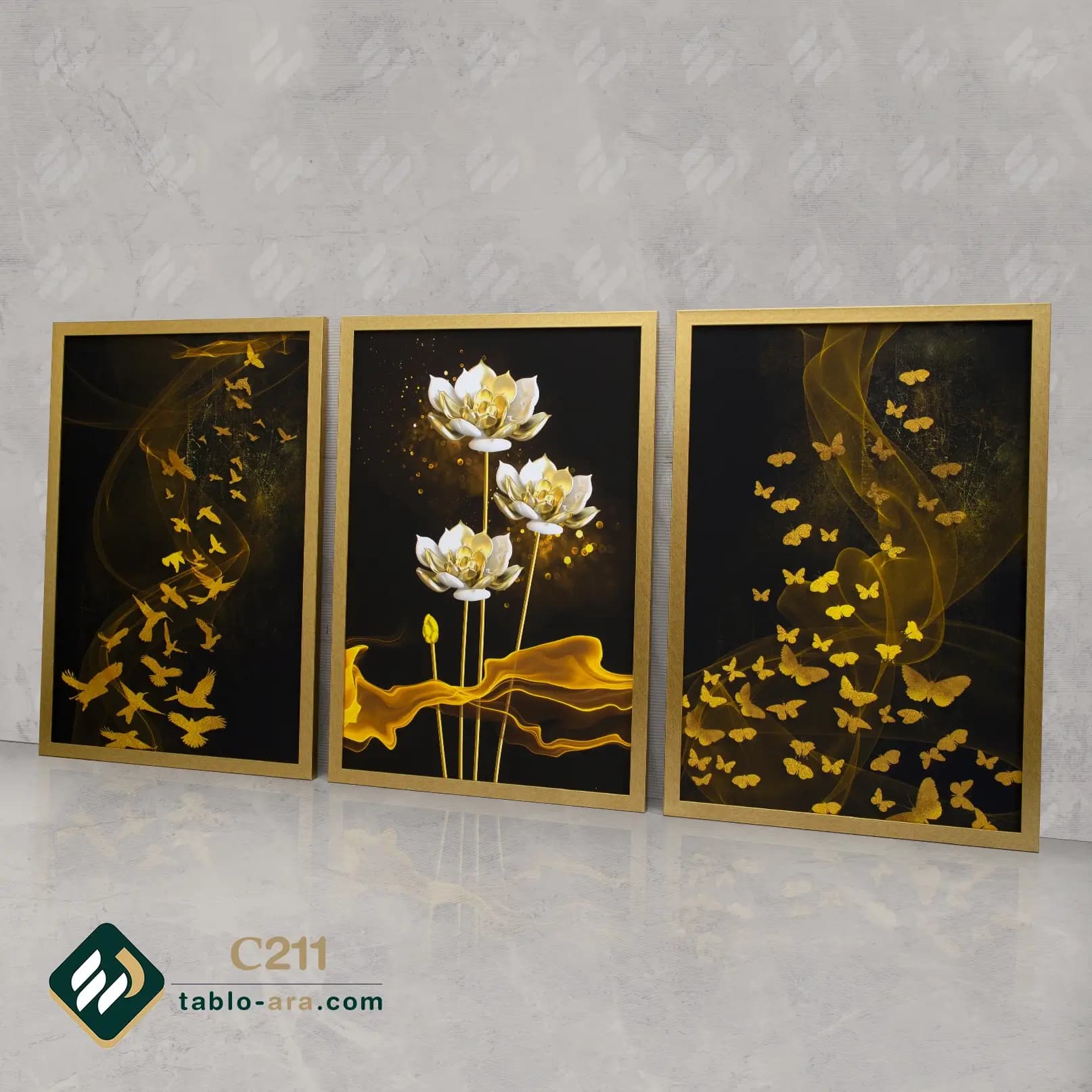 مجموعه تابلو دکوراتیو سه عددی کد C211 — تصویر ۳