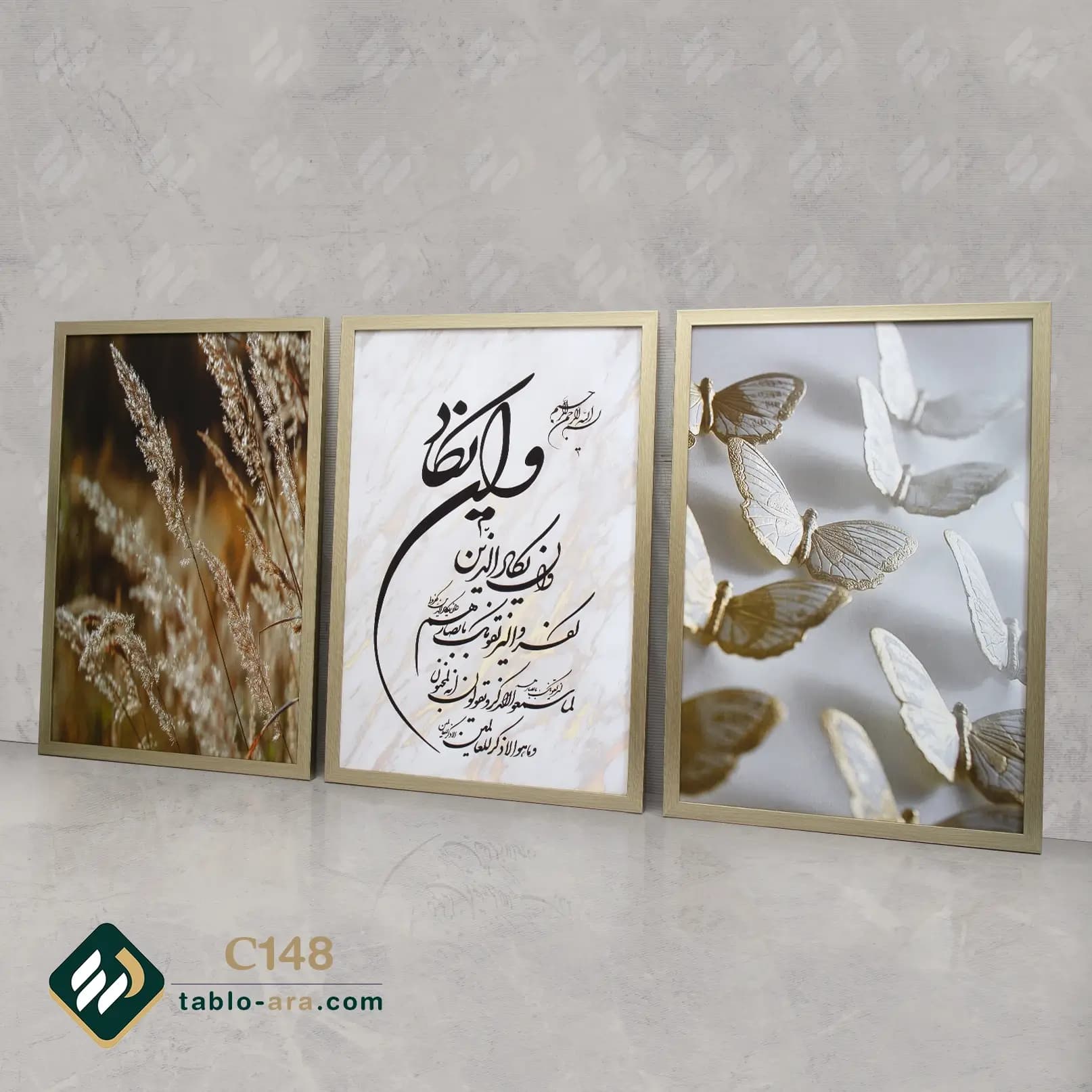 مجموعه تابلو دکوراتیو سه عددی کد C148 — تصویر ۳