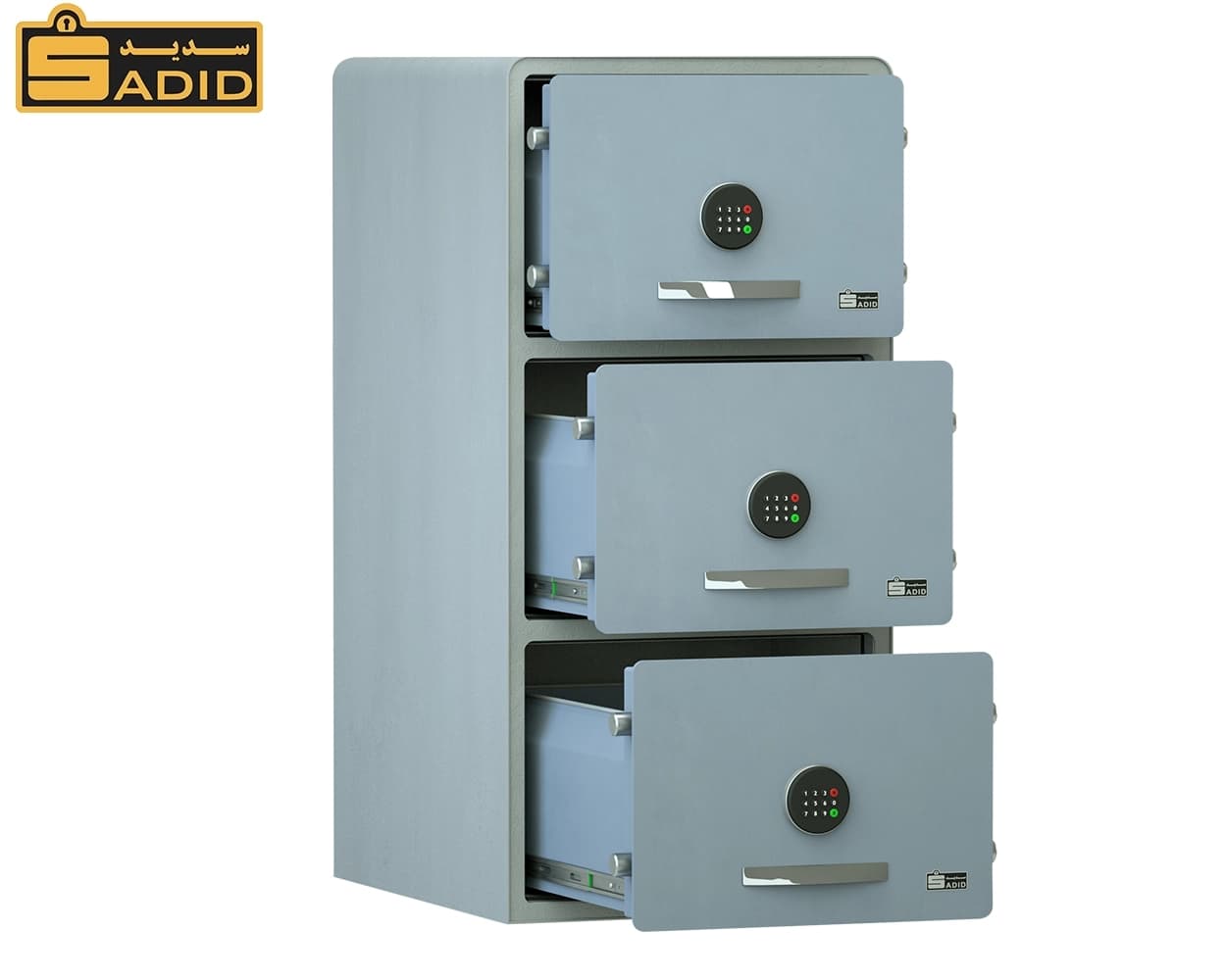 فایل فلزی اداری دیجیتال نسوز مدل سه کشو 1100FAC — تصویر ۱۲