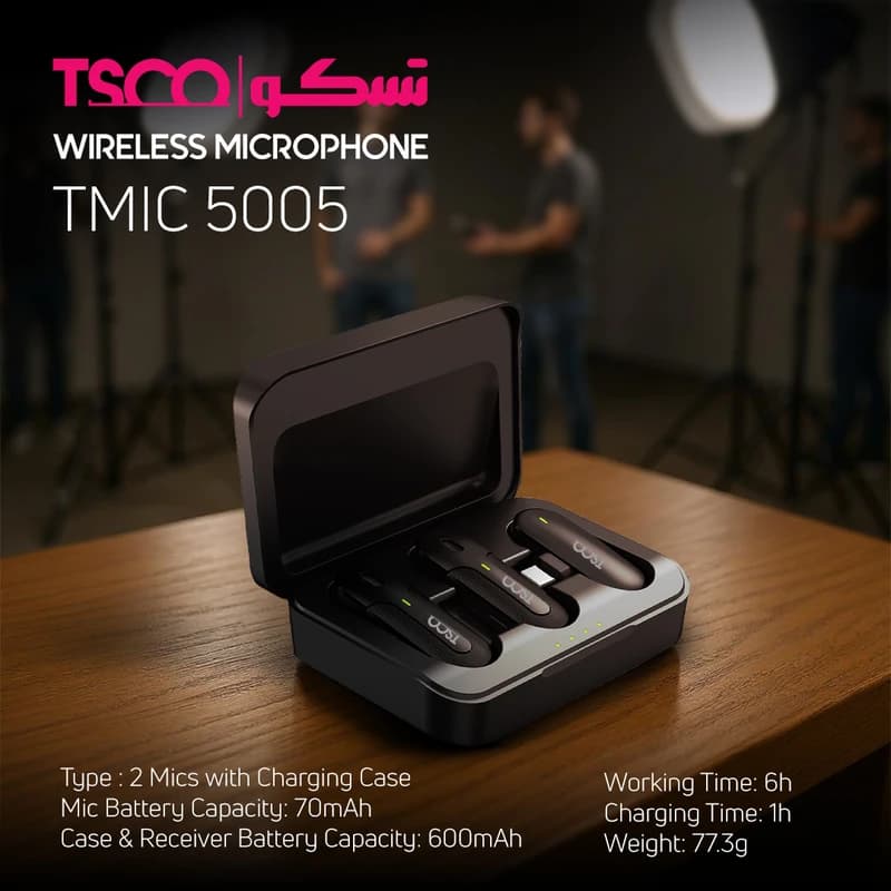میکروفون بی سیم تسکو مدل TMIC 5005 با درگاه اتصال TYPE C — تصویر ۷