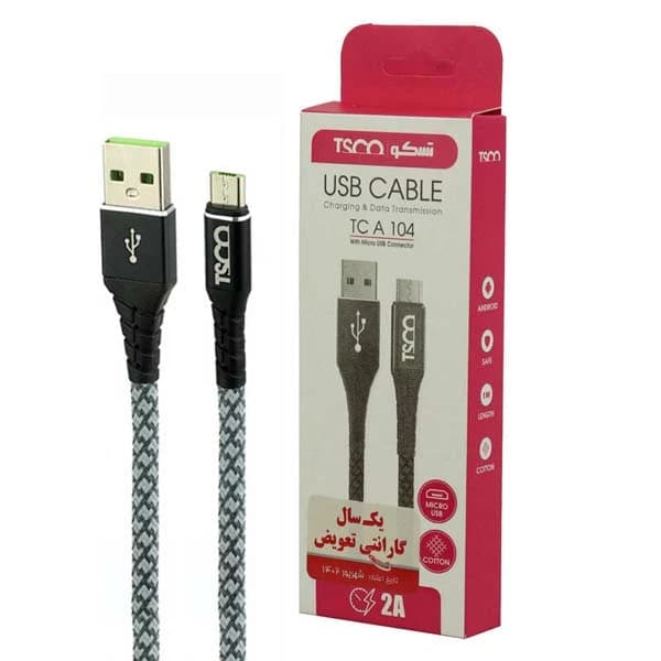 کابل تبدیل USB به MicroUSB تسکو مدل TC A104 طول 1 متر — تصویر ۱۱