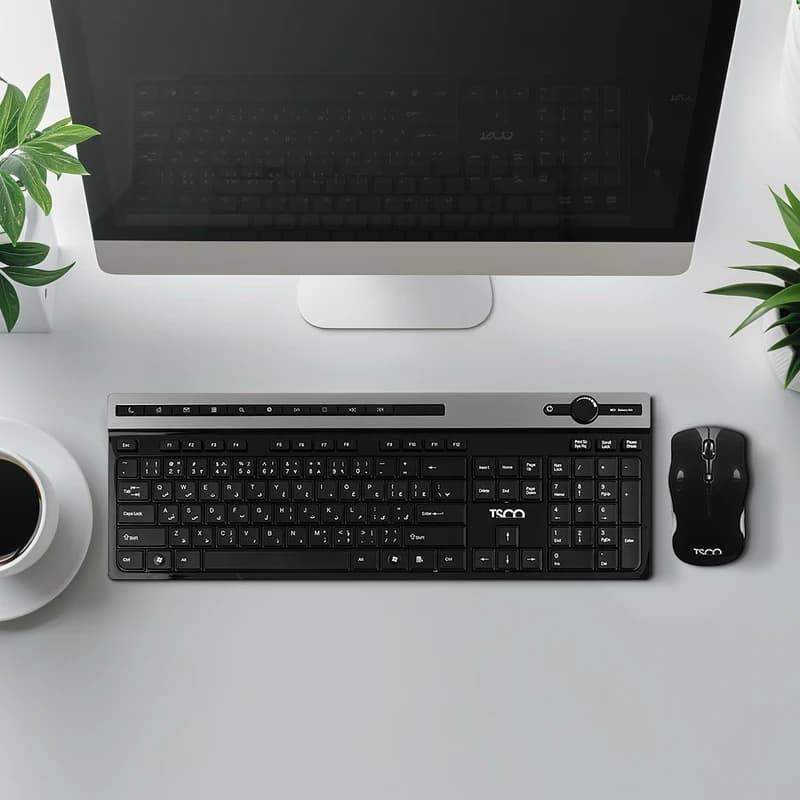 کیبورد و ماوس بیسیم تسکو مدل TKM7106W سفید — تصویر ۴
