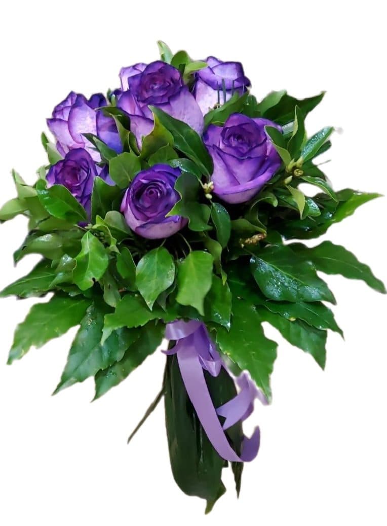 دسته گل رز هلندی بنفش کد51263