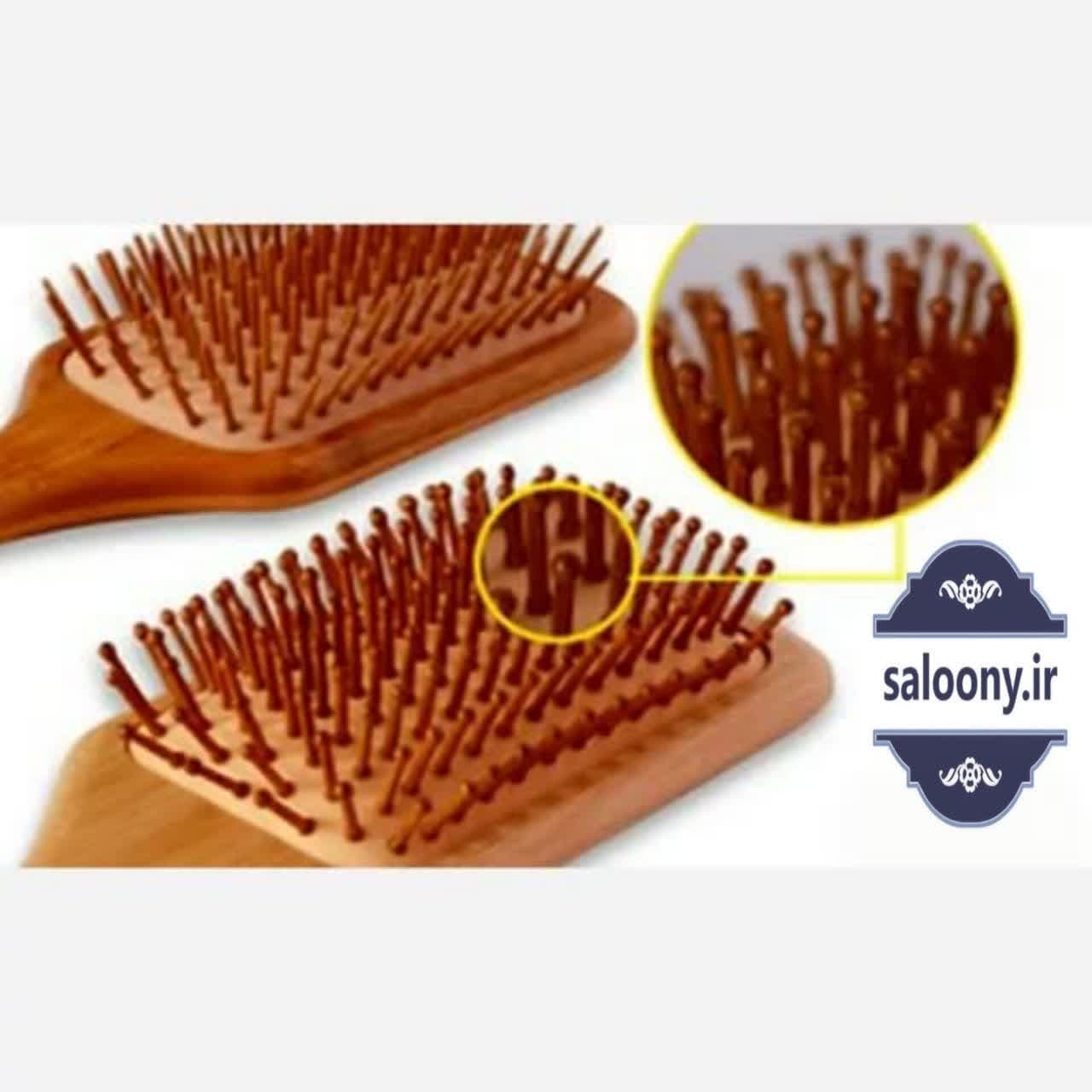 شانه (برس) مو چوبی بامبو مستطیل — تصویر ۵