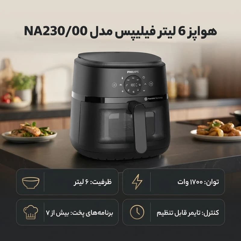 هواپز 6 لیتر فیلیپس مدل NA230/00 — تصویر ۶